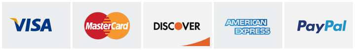 Payment types we accept VISA, MasterCard, Discover, American Express and PayPal